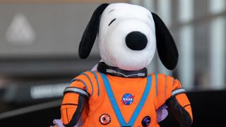 Artemis I gravity indicator Snoopy, is handed over to Peanuts Worldwide LLC after his trip around the Moon. 18th January 2023.
