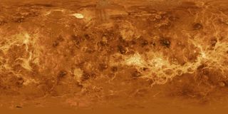 Composite map of the complete radar image collection obtained by the Magellan mission.