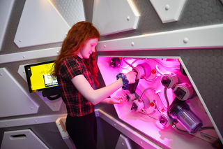 Girl in space centre