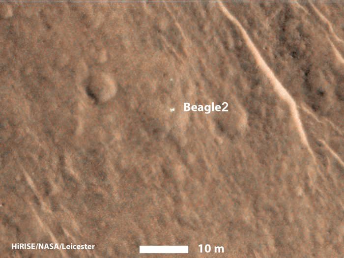 Beagle 2 on the surface of Mars.