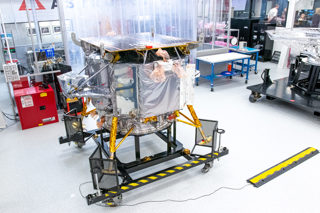 Peregrine in Astrobotic's clean room before shipment to Florida for launch. 