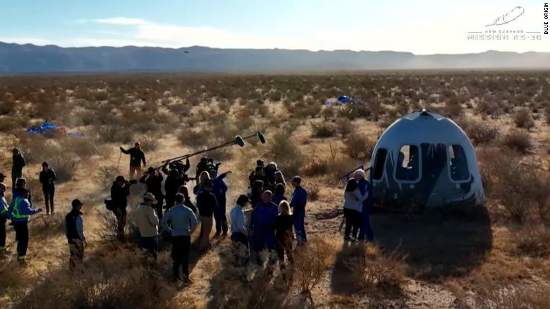 Blue Origin completing a crewed mission to space.