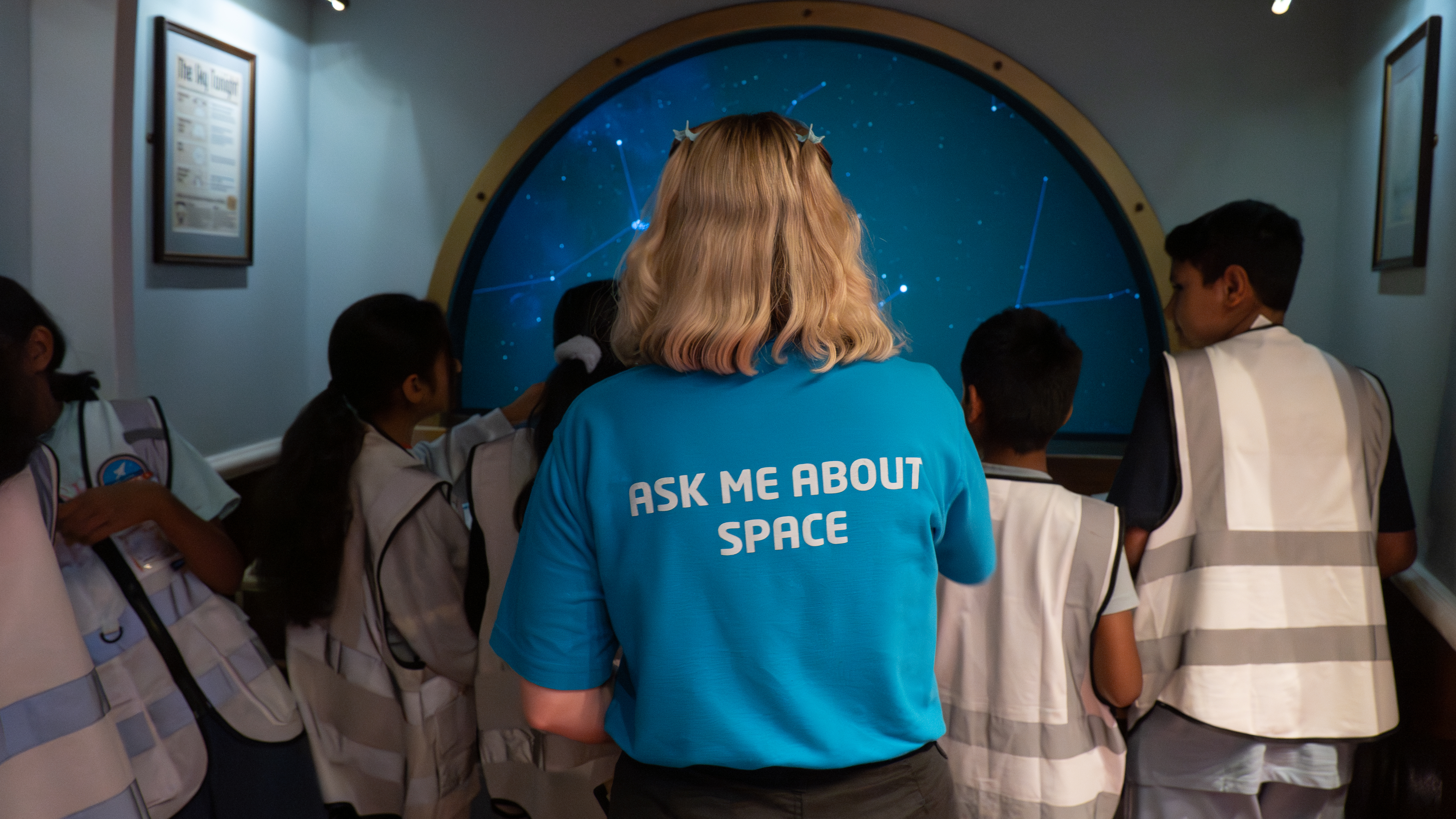 A Community team leader with a group from Space Cadets summer school 