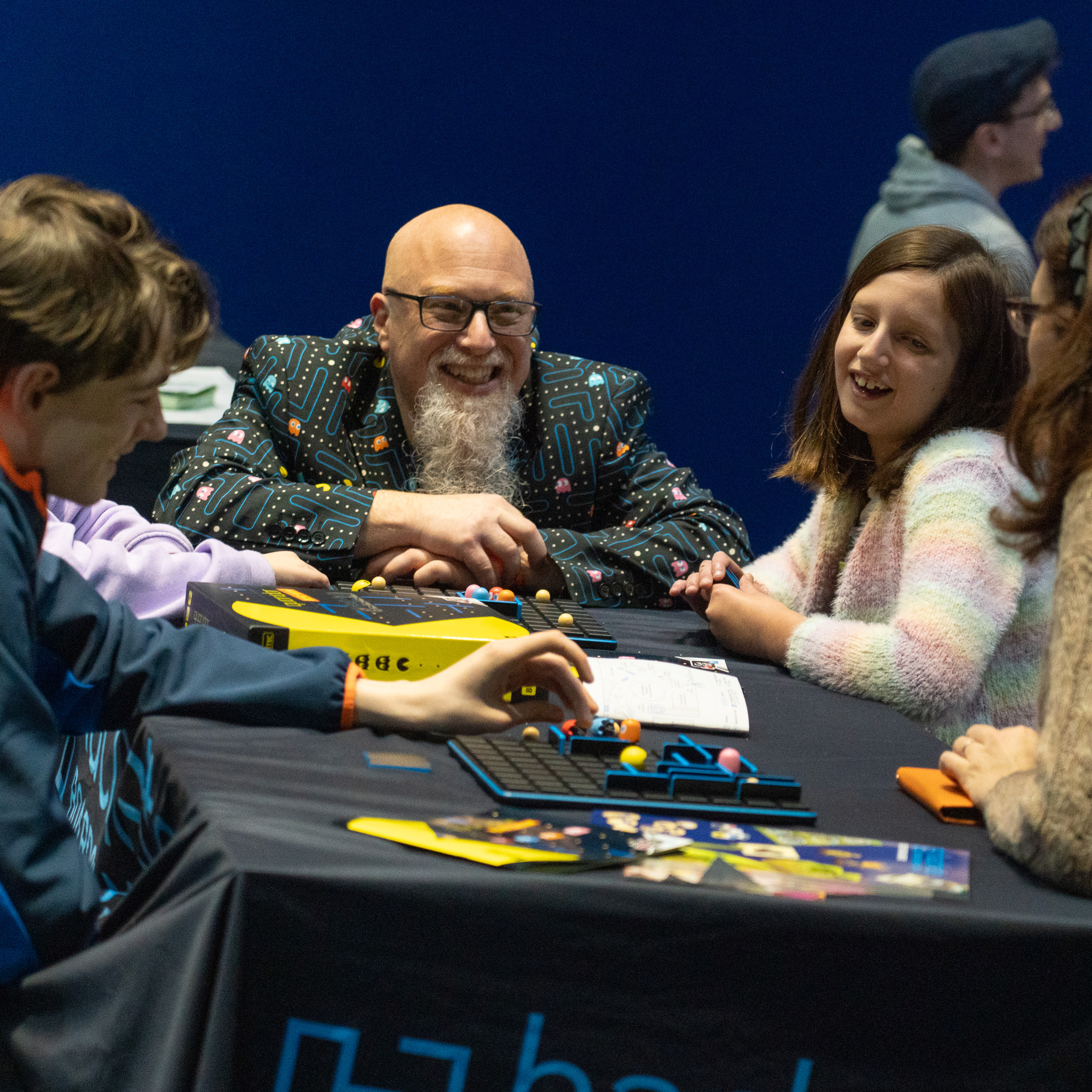 Hachette Games demonstrating the Pac Man game at To Boldly Game 
