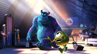 Mike and Sulley going to work in Monsters Inc.