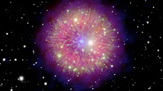 A composite image shows the remains of supernova SN 1181, a cataclysmic collision of two stars. The spherical nebula has at its centre a hot white dwarf, or "zombie star," left behind after the likely merger.