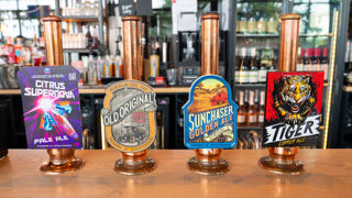 Four Beer Taps at Everard's Brewery