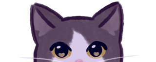 Illustration of Félicette peeking over the edge of the frame.