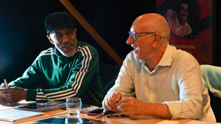Actors Danny John-Jules (Cat) and Norman Lovett (Holly) at a NSC British Sci-fi event.