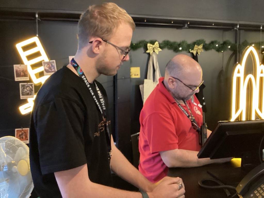 Alex With Dan In Shop