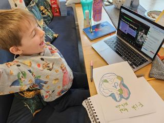 Mylo cheering in Space Cadets Online